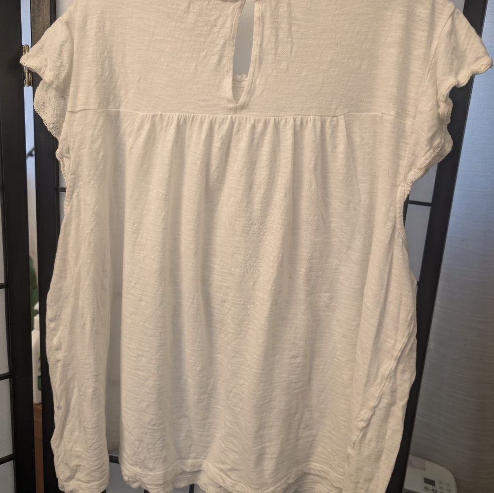 Lucky Brand white Flutter Sleeves - Picture 6 of 10